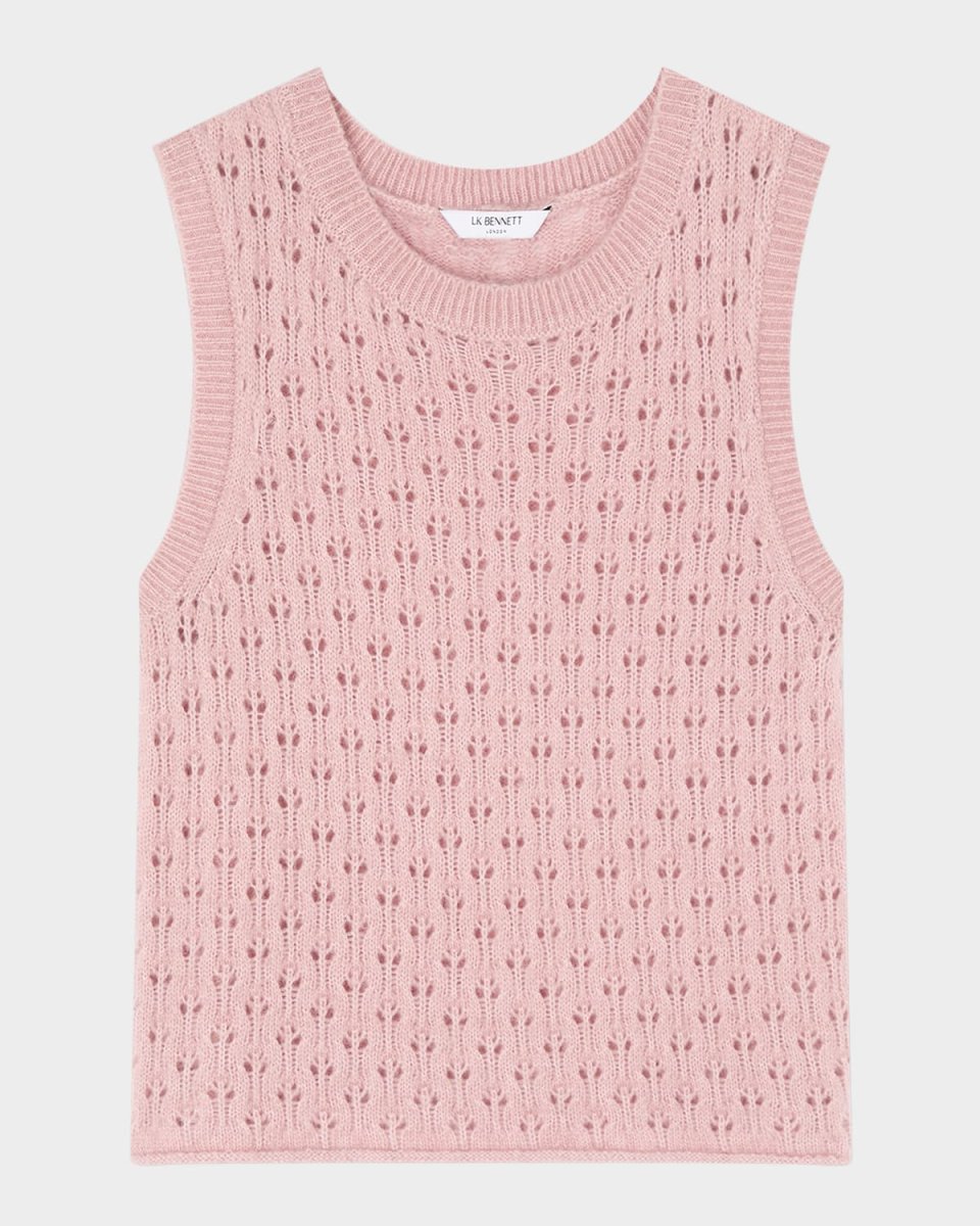 Gaia Pointelle-Knit Wool Vest